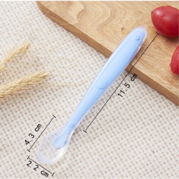 1pc silicone baby spoon Safety feeding dishes Soft Infant Learning spoons kids Tableware for children dinnerware cutlery colher