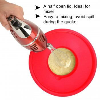 Best Stainless Steel Non-Slip Mixing Bowls with Grater Attachments Pour Spout Handle and Lid Nesting Set of 3 DIY Baking Tools