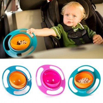 Novelty ABS Plastic Healthy Baby Kids Non Spill Feeding Toddler Saucer Bowl Practical 360 Rotating Design Avoid Food Spilling