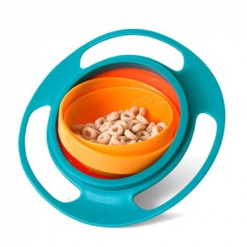 Novelty ABS Plastic Healthy Baby Kids Non Spill Feeding Toddler Saucer Bowl Practical 360 Rotating Design Avoid Food Spilling
