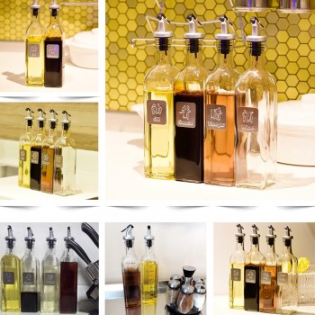 Glass Storage Bottles for Oil and Vinegar Cooking Seasoning Bottle Dispenser Sauce Bottle Dust-proof Kitchen Tools Accessories