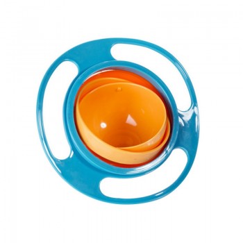 360 Rotating Baby Food Grade Plastic UFO Gyro Style Bowl Round Leakproof Anti-dumping Overflow Children Feeding Fruit Turntable