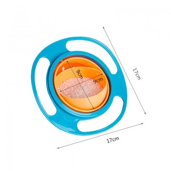 360 Rotating Baby Food Grade Plastic UFO Gyro Style Bowl Round Leakproof Anti-dumping Overflow Children Feeding Fruit Turntable