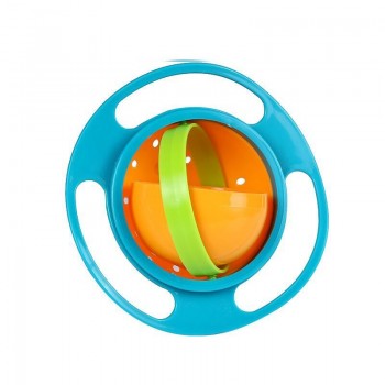 360 Rotating Baby Food Grade Plastic UFO Gyro Style Bowl Round Leakproof Anti-dumping Overflow Children Feeding Fruit Turntable
