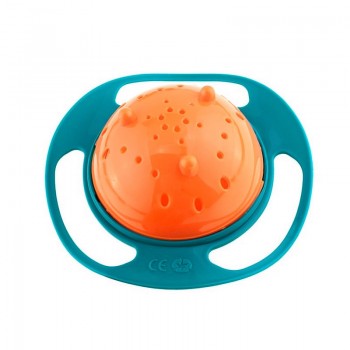 360 Rotating Baby Food Grade Plastic UFO Gyro Style Bowl Round Leakproof Anti-dumping Overflow Children Feeding Fruit Turntable
