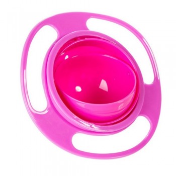 360 Rotating Baby Food Grade Plastic UFO Gyro Style Bowl Round Leakproof Anti-dumping Overflow Children Feeding Fruit Turntable