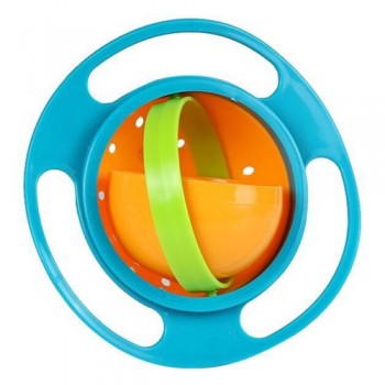 360 Rotating Baby Food Grade Plastic UFO Gyro Style Bowl Round Leakproof Anti-dumping Overflow Children Feeding Fruit Turntable