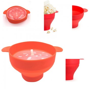 1 Piece Popcorn Maker DlY Collapsible Silicone Microwave Kitchen Bakingwares Hot Popper Bowl folding Silicone Popcorn Bucket