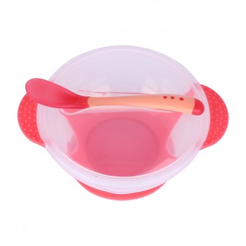 Baby Bowl Dishes with Suction Cup Assist Food Bowl Temperature Sensing Spoon Kids Feeding Accessories Baby Tableware