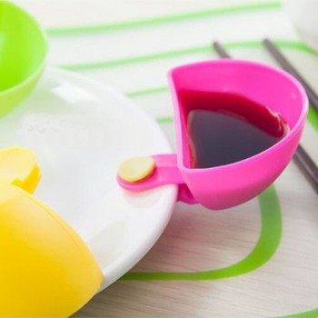 4pcs/lot Assorted Salad Saucer Ketchup Jam Dip Clip Cup Bowl Saucer Cup Tableware Home Kitchen Accessories Kitchen Tool