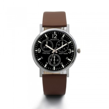 New Fashion Watches Quartz Mens Watch Blue Glass Leather Belt Watch Men Wrist Watches Cheap Relogio Masculino Hot Sale F#