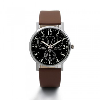 New Fashion Watches Quartz Mens Watch Blue Glass Leather Belt Watch Men Wrist Watches Cheap Relogio Masculino Hot Sale F#