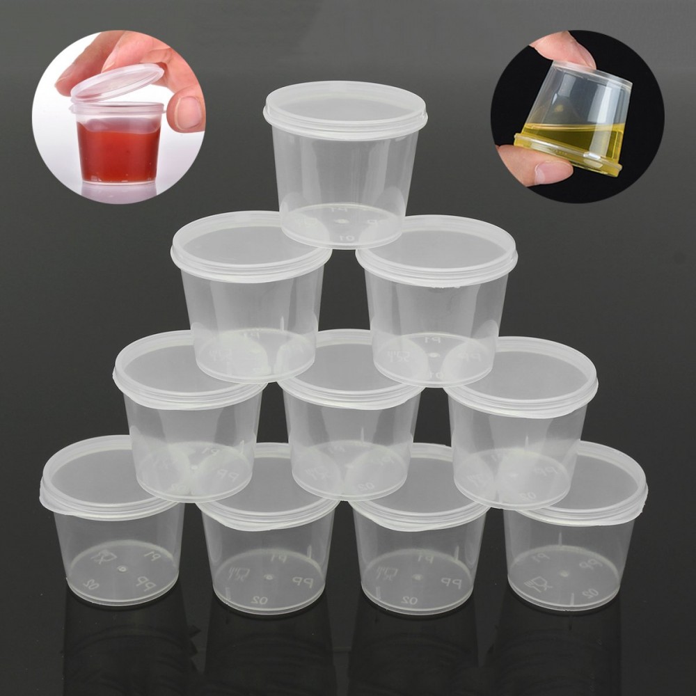 35ml Deli Food Sauce Holder Gravy Boat Soup Storage Containers Lids Set Reusable Portable Spice Boxes Kitchenware 30Pcs/Set