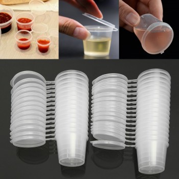 35ml Deli Food Sauce Holder Gravy Boat Soup Storage Containers Lids Set Reusable Portable Spice Boxes Kitchenware 30Pcs/Set