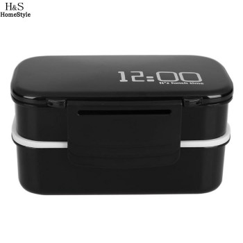 Microwave Large PP Containers Office 1410ml etc Layers Food Available Capacity Lunchbox Portable Fork School Home Double