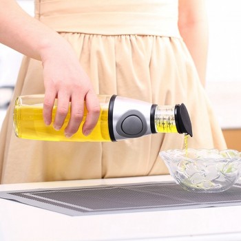 Kitchen Glass Gravy Boat Olive Oil Vinegar Dispenser Pourer Bottle Cooking Tools (500ml)