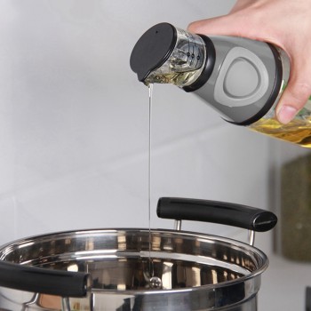 Kitchen Glass Gravy Boat Olive Oil Vinegar Dispenser Pourer Bottle Cooking Tools (500ml)