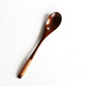 Natural Wooden Teaspoons Fork Bamboo Kitchen Food Dining Utensil Tool Soup Teaspoon Catering Dinnerware Cutlery Tableware Set