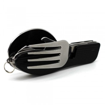 LINSBAYWU 1 Folding Fork Knifeamp;Bottle Opener Outdoor Camping Picnic Tableware Stainless Steel Cutlery Outdoor Tableware