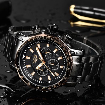 LIGE Mens Watch Top Luxury Brand Business Fashion Classic black Quartz Waterproof Sports Watches Chronograph Relogio Masculino