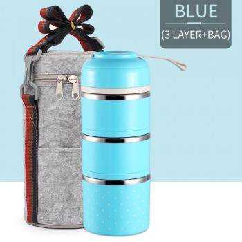 WORTHBUY Cute Japanese Thermal Lunch Box Leak-Proof Stainless Steel Bento Box Kids Portable Picnic School Food Container Box