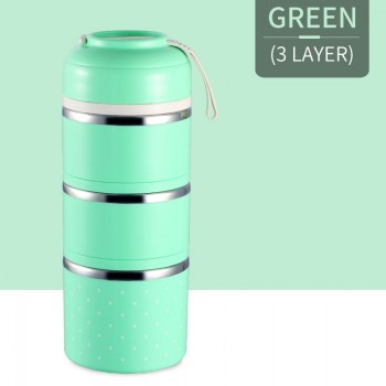 WORTHBUY Cute Japanese Thermal Lunch Box Leak-Proof Stainless Steel Bento Box Kids Portable Picnic School Food Container Box