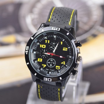 Brand Fashion Casual Sports Military Mens Watch Clock Luxury Leather strap Calendar Quartz Men Watches 6 Color Wristwatches