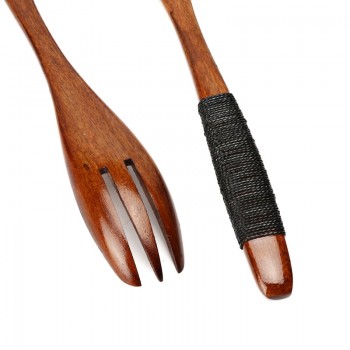 Japanese Style Dinnerware Set Wooden Salad Dinner Fork Set Kitchen Cutlery Set For Kids Portable Outdoor Picnic Tableware