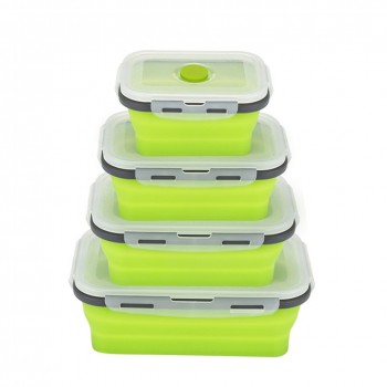 Lunch Box Silicone Bowl Folding Foldable Portable Food Storage Container Eco-Friendly 350ML/500ML/800ML/1200ML E2S