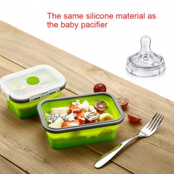 Lunch Box Silicone Bowl Folding Foldable Portable Food Storage Container Eco-Friendly 350ML/500ML/800ML/1200ML E2S