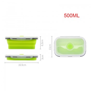 Lunch Box Silicone Bowl Folding Foldable Portable Food Storage Container Eco-Friendly 350ML/500ML/800ML/1200ML E2S