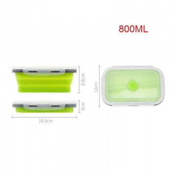 Lunch Box Silicone Bowl Folding Foldable Portable Food Storage Container Eco-Friendly 350ML/500ML/800ML/1200ML E2S