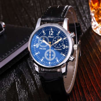 Fashion Faux Leather Mens Analog Quarts Watches Blue Ray Men Wrist Watch 2018 Mens Watches Top Brand Luxury Casual Watch Clock