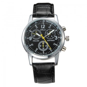 Fashion Faux Leather Mens Analog Quarts Watches Blue Ray Men Wrist Watch 2018 Mens Watches Top Brand Luxury Casual Watch Clock