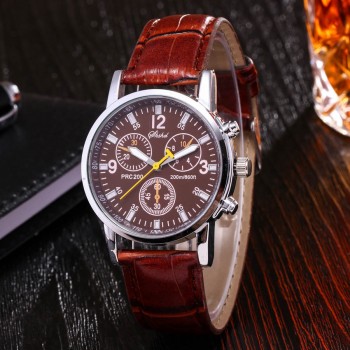 Fashion Faux Leather Mens Analog Quarts Watches Blue Ray Men Wrist Watch 2018 Mens Watches Top Brand Luxury Casual Watch Clock