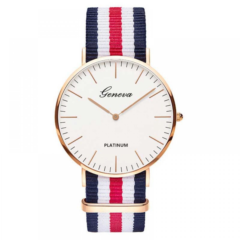 Fashion Casual Quartz Watch with Multicolor Nylon Cloth Watchband Wristwatch Simple Designer Women Men Watches Clock Orologio
