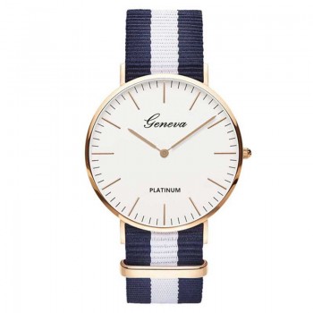 Fashion Casual Quartz Watch with Multicolor Nylon Cloth Watchband Wristwatch Simple Designer Women Men Watches Clock Orologio