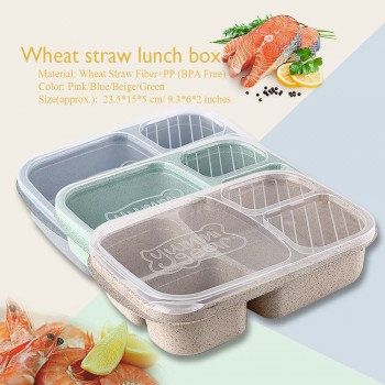 1Pcs Practical Plastic 3 Compartments Lunch Food Box Snack Container Storage Lunchbox Microwavable Containers