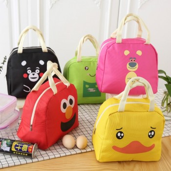 1pc cartoon canvas Lunch Box Bag Food Fresh Keep Waterproof  Travel Picnic case Thermal Insulated Fashion Storage Bags for kids