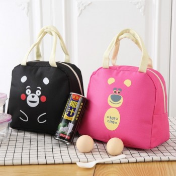 1pc cartoon canvas Lunch Box Bag Food Fresh Keep Waterproof  Travel Picnic case Thermal Insulated Fashion Storage Bags for kids