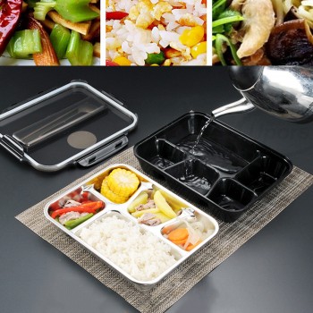 UPORS Lunch Box Containers With Compartments Portable Stainless Steel Lunch Box For Kids with Spoon Fork School Bento Lunch Box