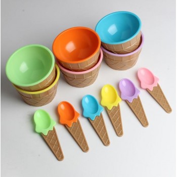 1PC kids ice cream bowls ice cream cup Couples bowl gifts Dessert  Dessert container holder with spoon Kids ice cream bowls