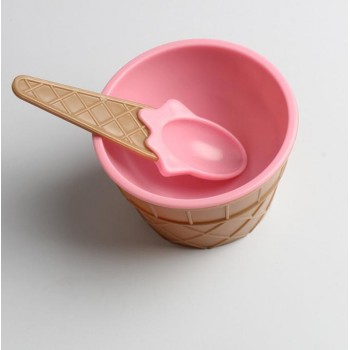 1PC kids ice cream bowls ice cream cup Couples bowl gifts Dessert  Dessert container holder with spoon Kids ice cream bowls