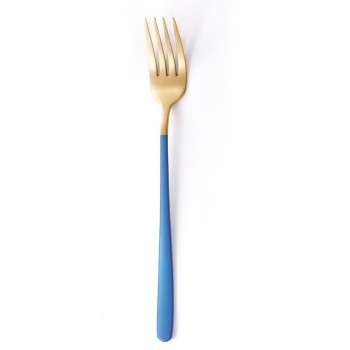JueQi Dinnerware Set Stainless Steel Plating Gold Blue Black Knife Fork Tableware Cutlery Western Food Camping Tableware Bag