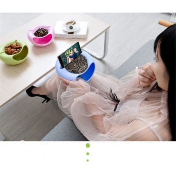 Creative Lazy Fruit Dish Snacks Nut Melon Seeds Bowl Double Layer Plastic Candy Plate Peels Shells Storage Tray Desk Home Decor