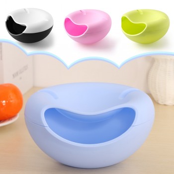 Creative Lazy Fruit Dish Snacks Nut Melon Seeds Bowl Double Layer Plastic Candy Plate Peels Shells Storage Tray Desk Home Decor