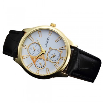 New listing Men watch Luxury Brand Watches Quartz Clock Fashion Leather belts Watch Cheap Sports wristwatch relogio male @F
