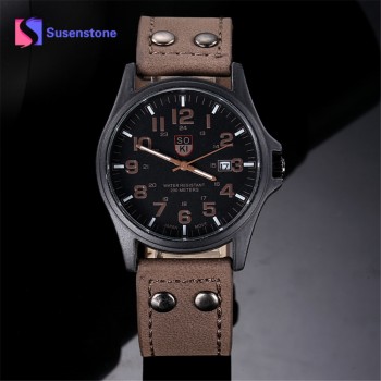 New Luxury Sport Watch Men Vintage Classic Men Waterproof Date Leather Strap Sport Quartz Army Wrist Watches Relogio Masculino