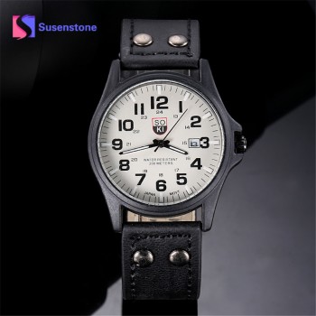 New Luxury Sport Watch Men Vintage Classic Men Waterproof Date Leather Strap Sport Quartz Army Wrist Watches Relogio Masculino