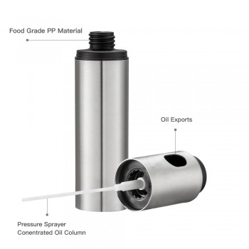 Realand Stainless Steel Oil Sprayer Olive Mist Spraying Can Pump Bottle Pot Vinegar Dispenser Kitchen Tool for Home, Grill, BBQ